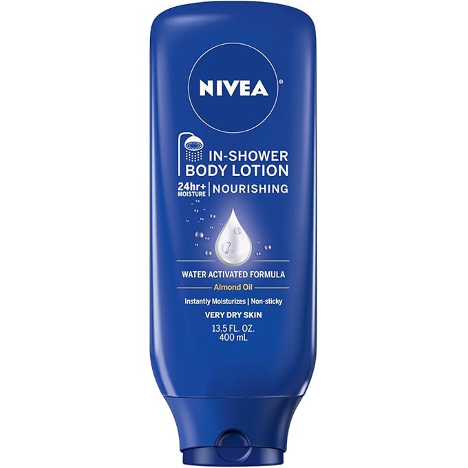 لوشن الجسم NIVEA Nourishing أثناء الاستحمام - غير لزج للبشرة الجافة إلى الجافة جدا - 13.5 أونصة سائلة. الزجاجة
